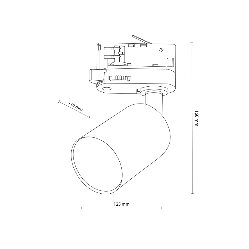 Strahler für 3-Phasen-Schienensystem TOP 1xGU10/10W/230V weiß