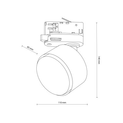 Strahler für 3-Phasen-Schienensystem TRACER 1xGX53/11W/230V schwarz