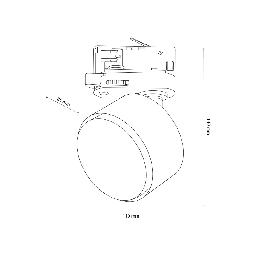 Strahler für 3-Phasen-Schienensystem TRACER 1xGX53/11W/230V schwarz