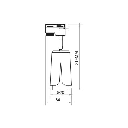 Strahler für Schienensystem BLUME 1xGU10/8W/230V schwarz