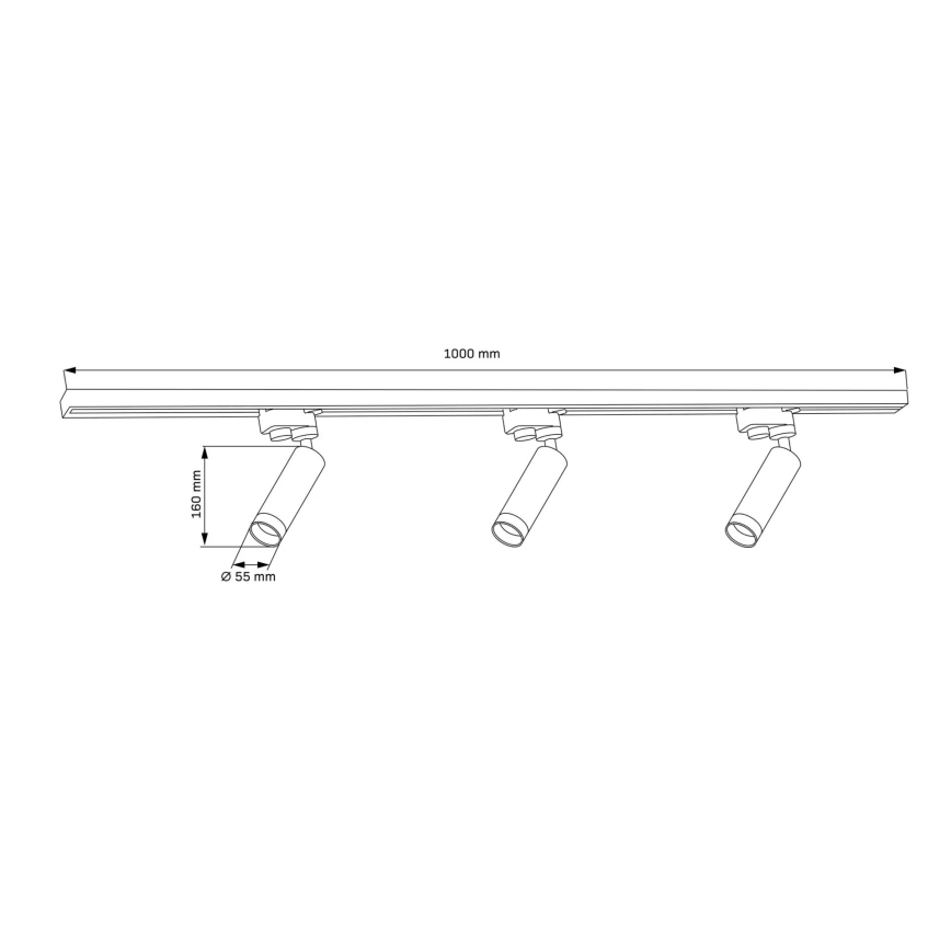 Strahler für Schienensystem FADO 3xGU10/10W/230V + 1 m Schienensystem weiß