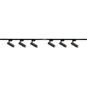 Strahler für Schienensystem FADO 6xGU10/10W/230V + 2x1 m Schienensystem schwarz