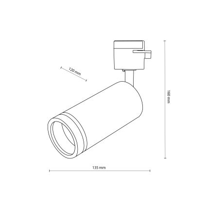 Strahler für 1-Phasen-Schienensystem JET RING 1xGU10/10W/230V weiß