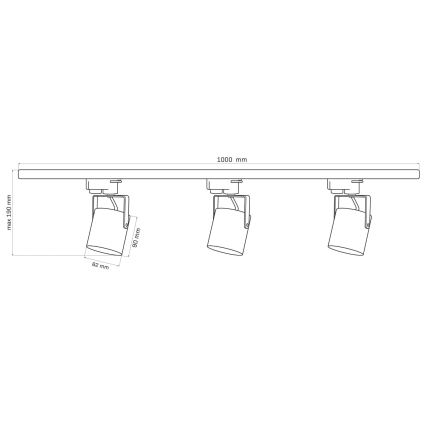 Strahler für Schienensystem MINOR 3xGU10/10W/230V + 1 m Schienensystem weiß