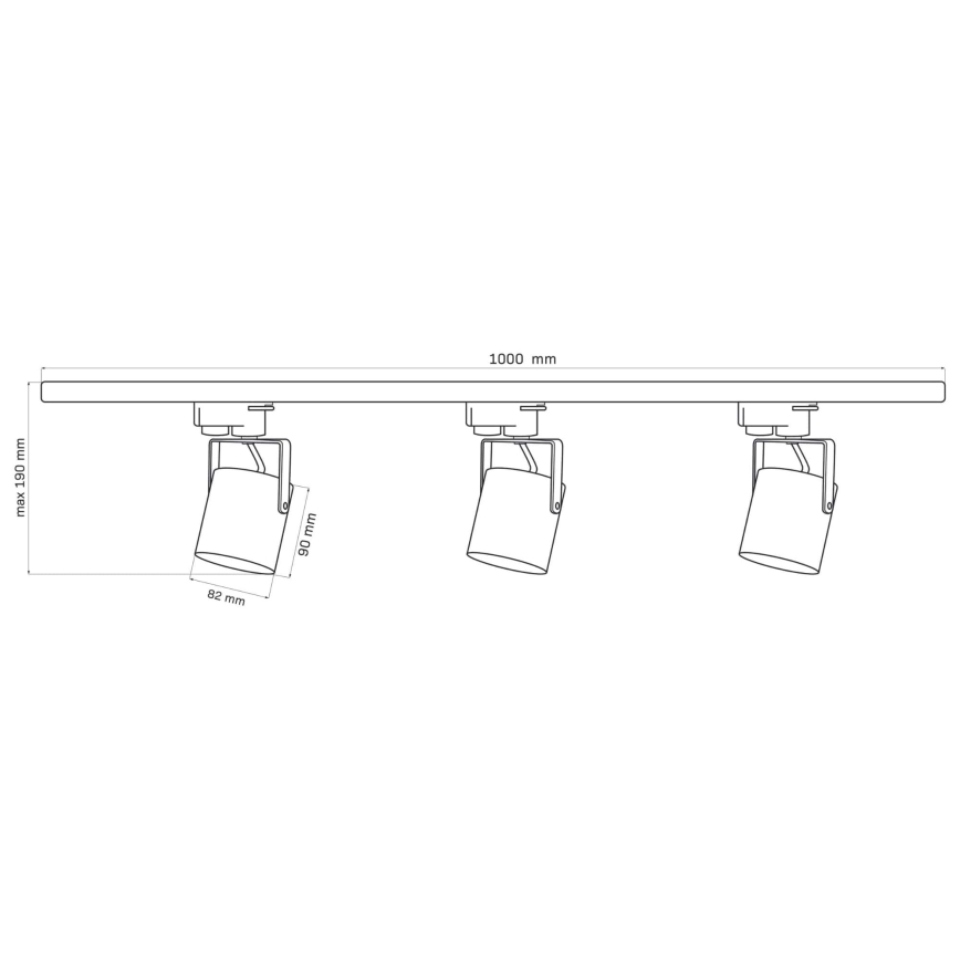 Strahler für Schienensystem MINOR 3xGU10/10W/230V + 1 m Schienensystem weiß