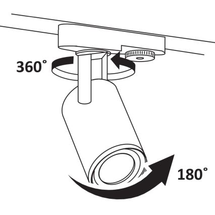Strahler für Schienensystem MINOR 3xGU10/10W/230V + 1 m Schienensystem schwarz