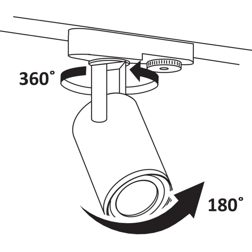 Strahler für Schienensystem MINOR 3xGU10/10W/230V + 1 m Schienensystem schwarz