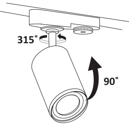 Strahler für Schienensystem PARIS 3xGU10/10W/230V + 1 m Schienensystem schwarz