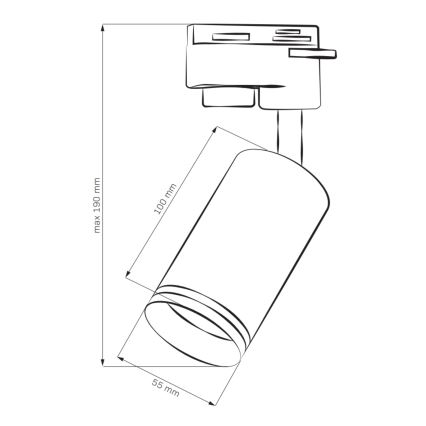 Strahler für Schienensystem PARIS 3xGU10/10W/230V + 1 m Schienensystem schwarz