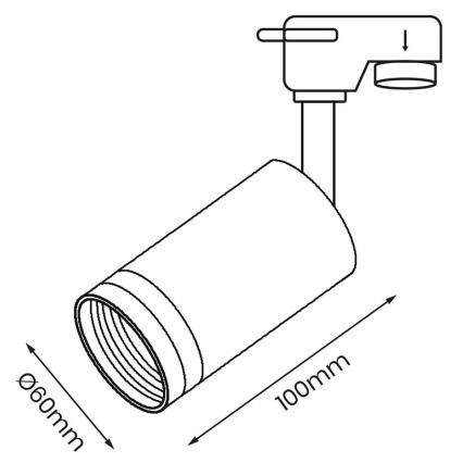 Strahler für Schienensystem PIPE 1xGU10/25W/230V weiß