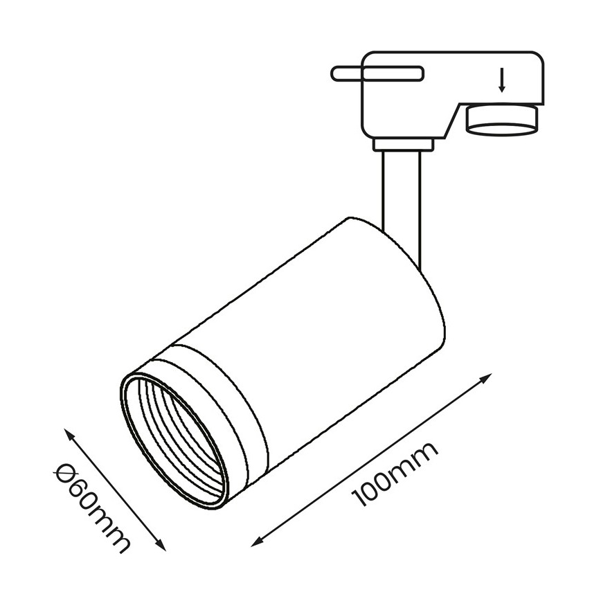 Strahler für Schienensystem PIPE 1xGU10/25W/230V weiß
