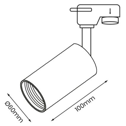 Strahler für Schienensystem PIPE 1xGU10/25W/230V weiß