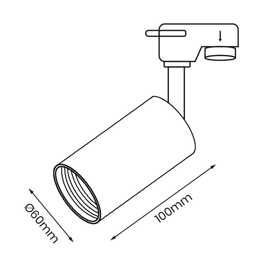 Strahler für Schienensystem PIPE 1xGU10/25W/230V weiß