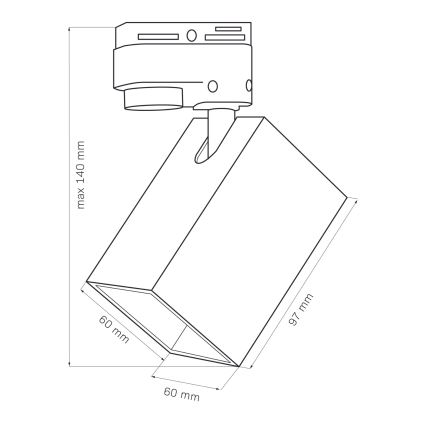 Strahler für Schienensystem SQUARE 1xGU10/10W/230V schwarz