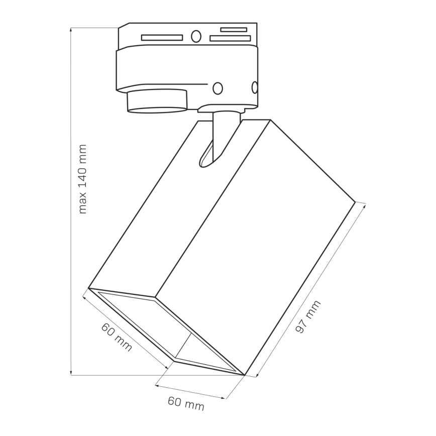 Strahler für Schienensystem SQUARE 1xGU10/10W/230V schwarz