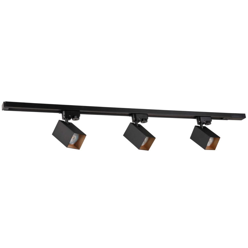 Strahler für Schienensystem SQUARE 3xGU10/10W/230V + 1 m Schienensystem schwarz