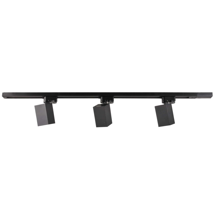 Strahler für Schienensystem SQUARE 3xGU10/10W/230V + 1 m Schienensystem schwarz