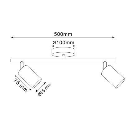 Strahler GOLDI 2xGU10/10W/230V golden