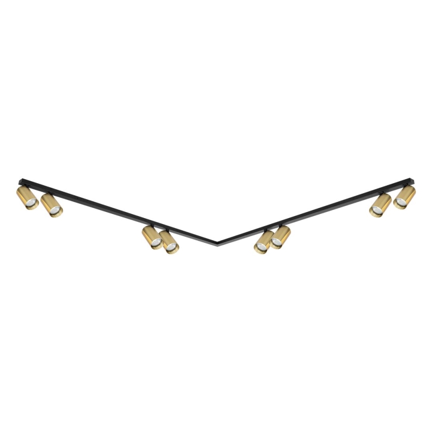 Strahler HERO SPOT 8xGU10/9W/230V schwarz/golden