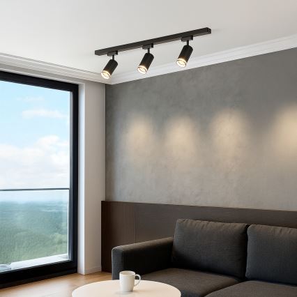 Strahler im Schienensystem PIPE 3xGU10/10W/230V schwarz