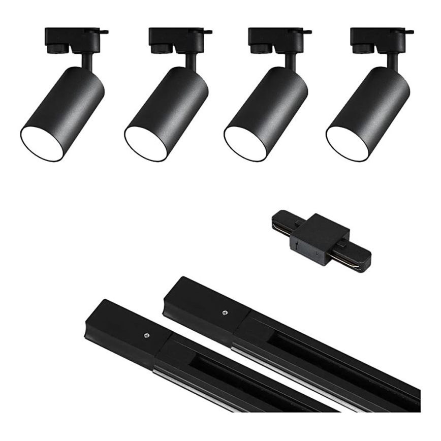 Strahler in Schienensystem 4xGU10/25W/230V schwarz