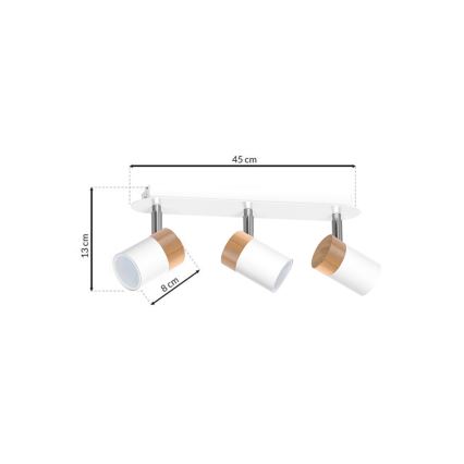 Strahler JOKER WHITE WOOD 3xGU10/8W/230V