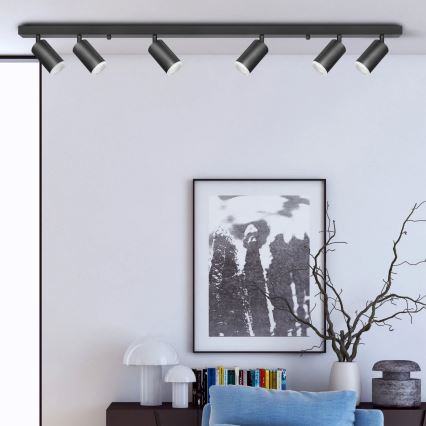 Strahler LONDON 6xGU10/10W/230V schwarz