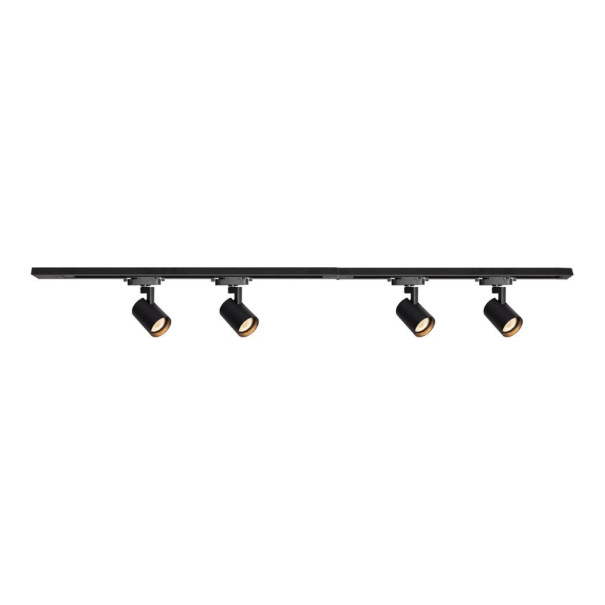 Strahler mit Schienensystem VOLF 4xGU10/10W/230V schwarz