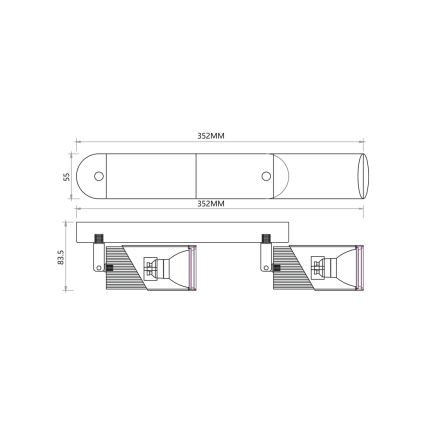 Strahler NEO 2xGU10/8W/230V schwarz/golden