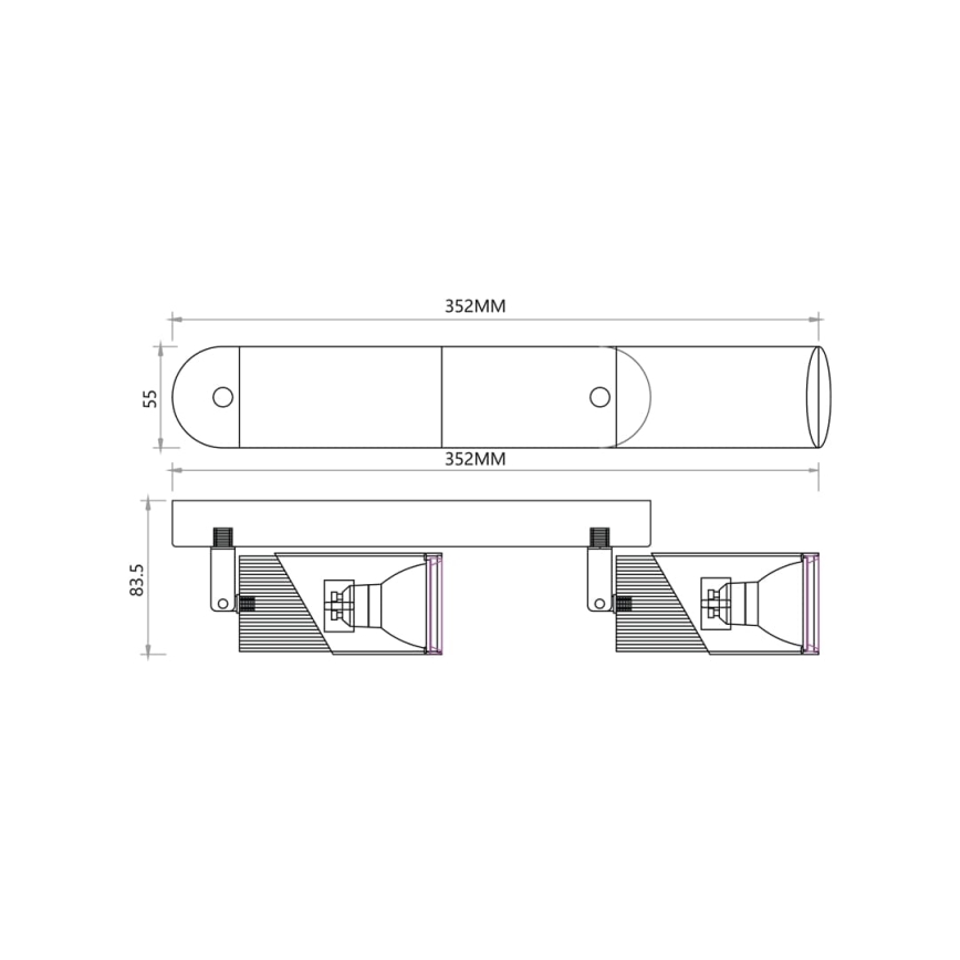 Strahler NEO 2xGU10/8W/230V weiß