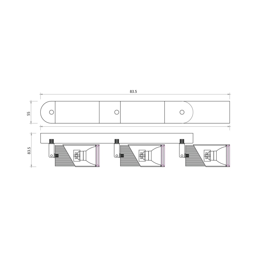 Strahler NEO 3xGU10/8W/230V weiß