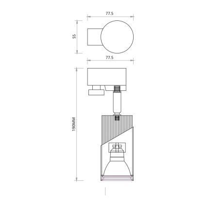 Strahler NEO für Schienensystem 1xGU10/8W/230V schwarz/golden