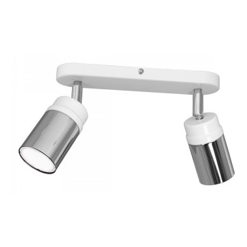 Strahler NEST 2xGU10/8W/230V weiß/glänzendes Chrom