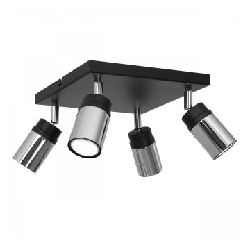 Strahler NEST 4xGU10/8W/230V schwarz/glänzendes Chrom