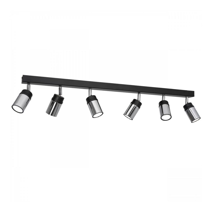 Strahler NEST 6xGU10/8W/230V schwarz/glänzendes Chrom