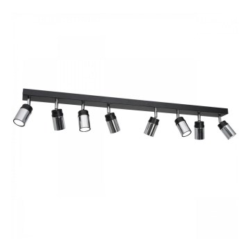 Strahler NEST 8xGU10/8W/230V schwarz/glänzendes Chrom