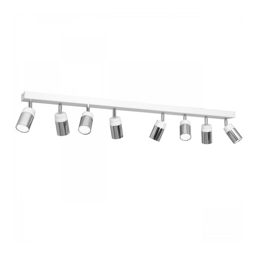 Strahler NEST 8xGU10/8W/230V weiß/glänzendes Chrom