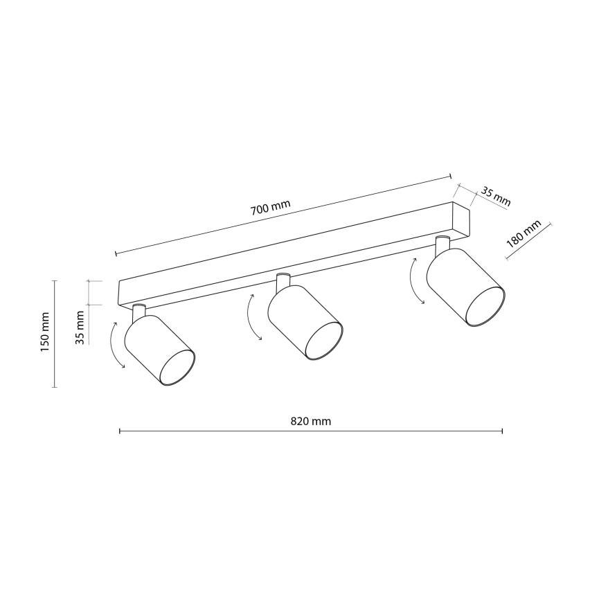 Strahler NEX 3xGU10/10W/230V weiß