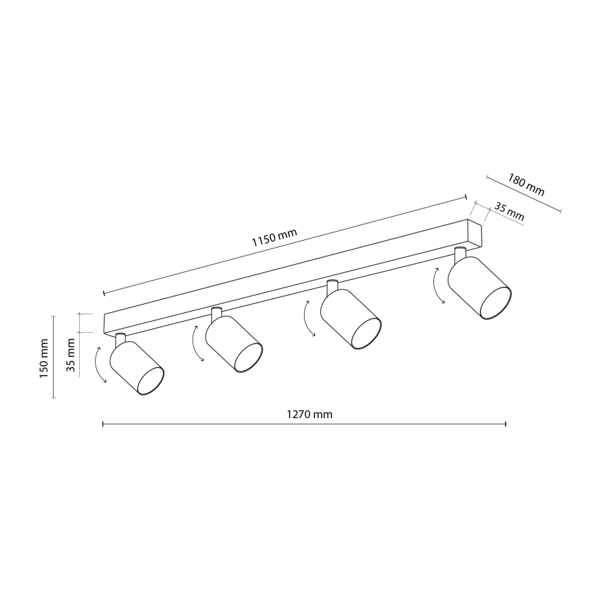 Strahler NEX 4xGU10/10W/230V weiß