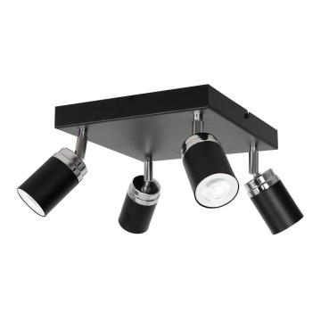 Strahler RENO 4xGU10/8W/230V schwarz/glänzendes Chrom