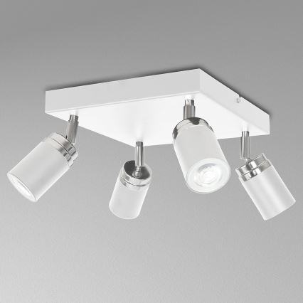 Strahler RENO 4xGU10/8W/230V weiß/glänzendes Chrom