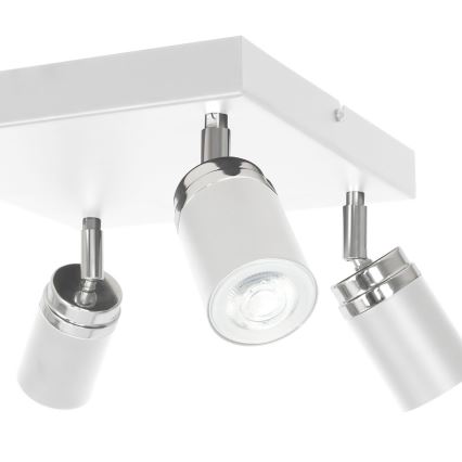 Strahler RENO 4xGU10/8W/230V weiß/glänzendes Chrom