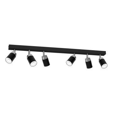 Strahler RENO 6xGU10/60W/230V schwarz/glänzendes Chrom