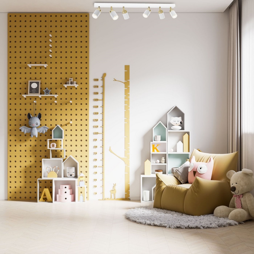 Strahler RENO 6xGU10/60W/230V weiß/gold