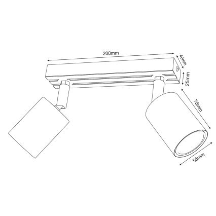 Strahler TERRA 2xGU10/8W/230V weiß/Eiche