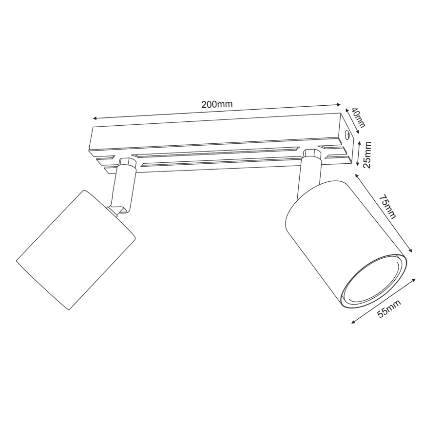 Strahler TERRA 2xGU10/8W/230V weiß/Eiche