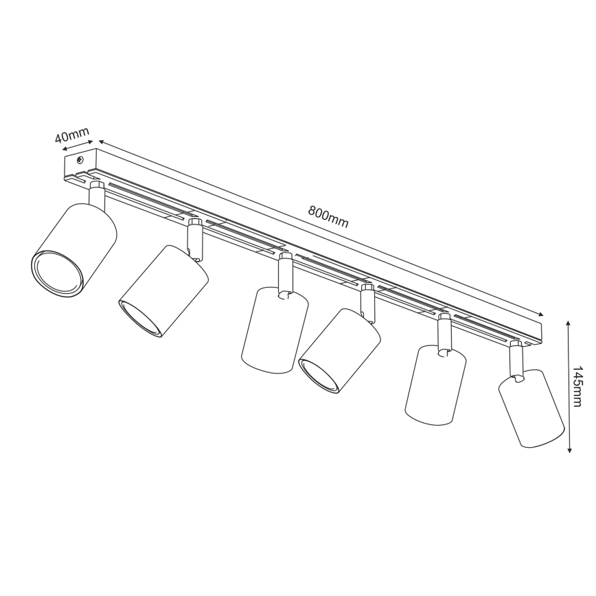Strahler TERRA 6xGU10/8W/230V weiß/Eiche