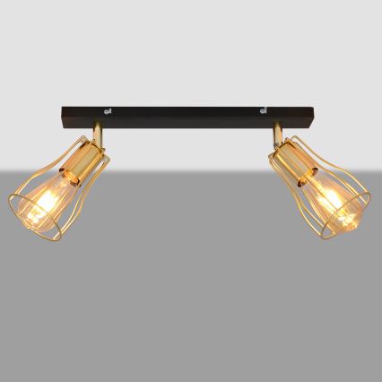 Strahler TUBE 2xE27/15W/230V golden/schwarz