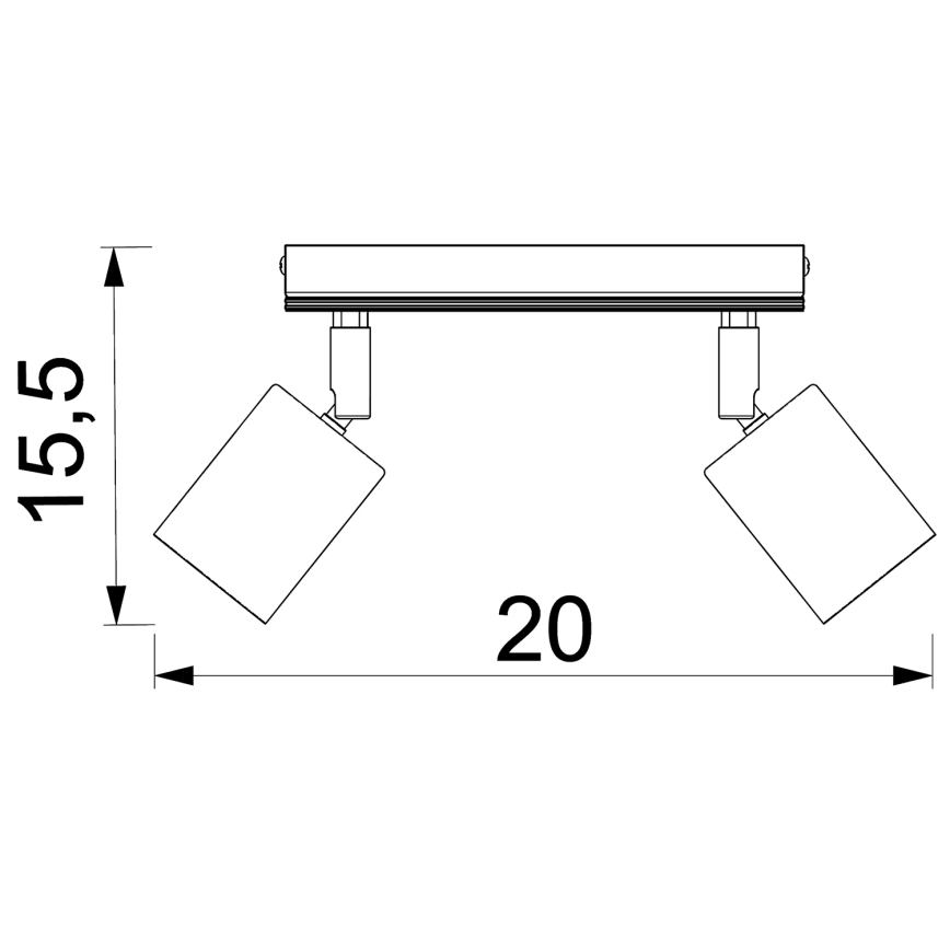 Strahler TULON 2xGU10/8W/230V weiß/Eiche