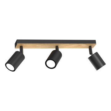 Strahler TULON 3xGU10/8W/230V schwarz/Eiche
